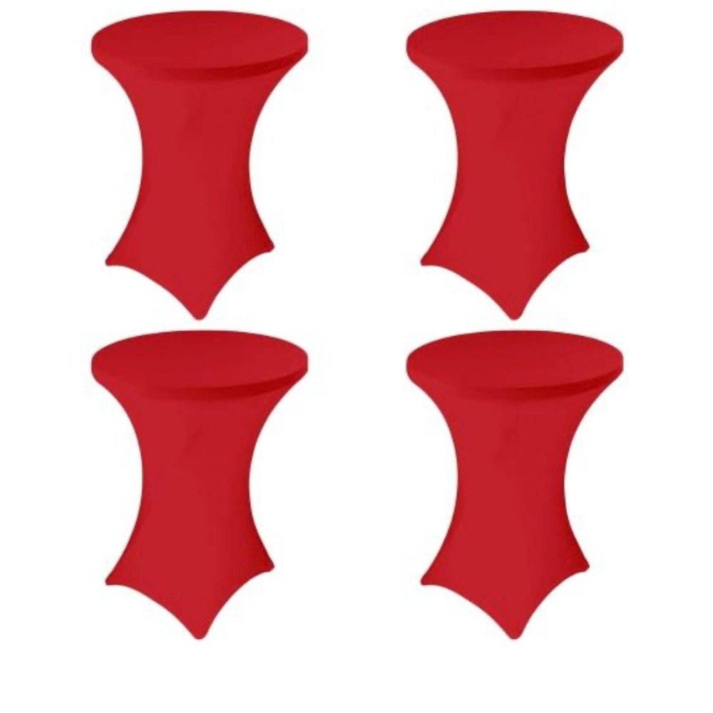 Red Cocktail Table Covers - Set of 4